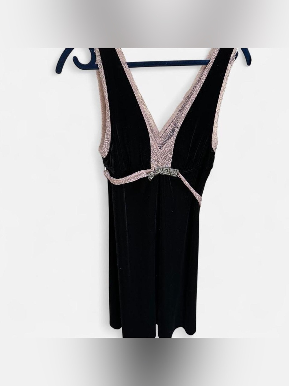 Free People Black Velour Velvet Sleeveless Mini size M Dress New W/Defect